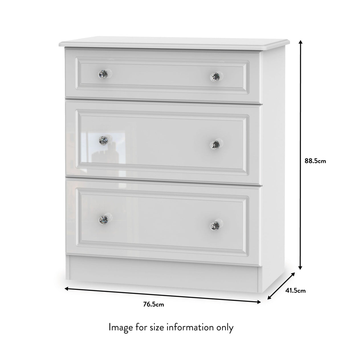 Kinsley White Gloss 3 Piece Bedroom Set
