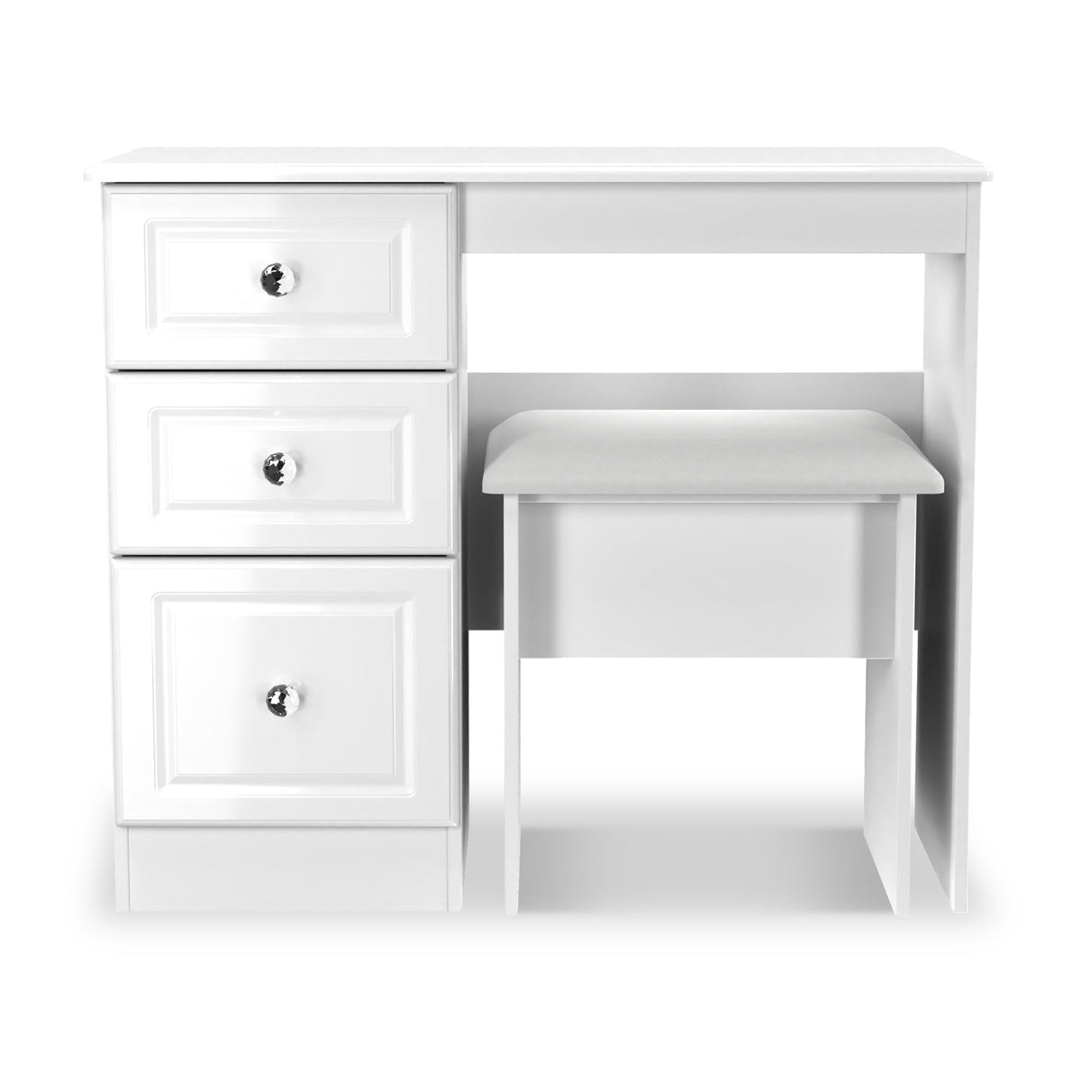 Kinsley White Gloss Dressing Table with Stool