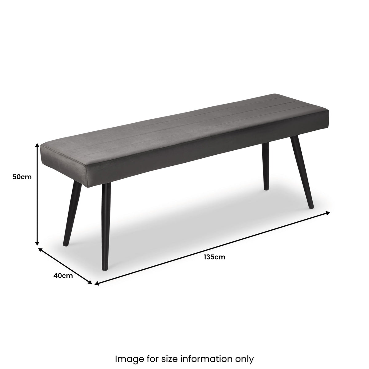 Whitstone Grey Velvet Dining Bench
