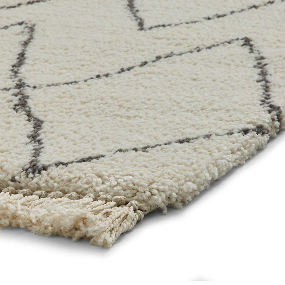 Edie Boho Diamond Shaggy Rug