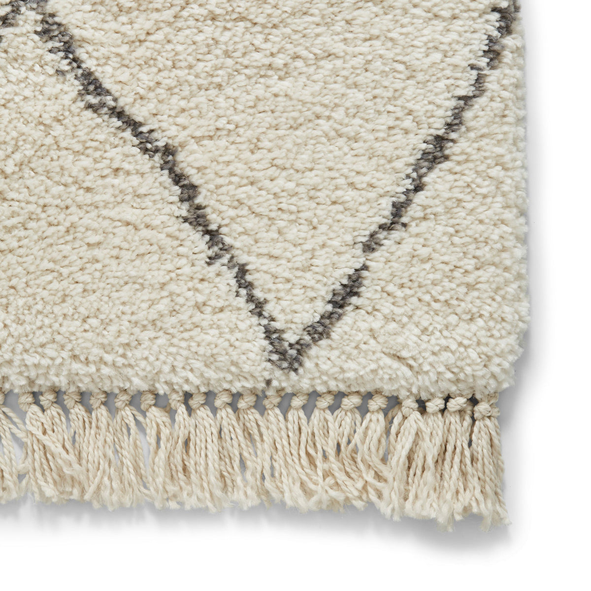 Edie Boho Diamond Shaggy Rug