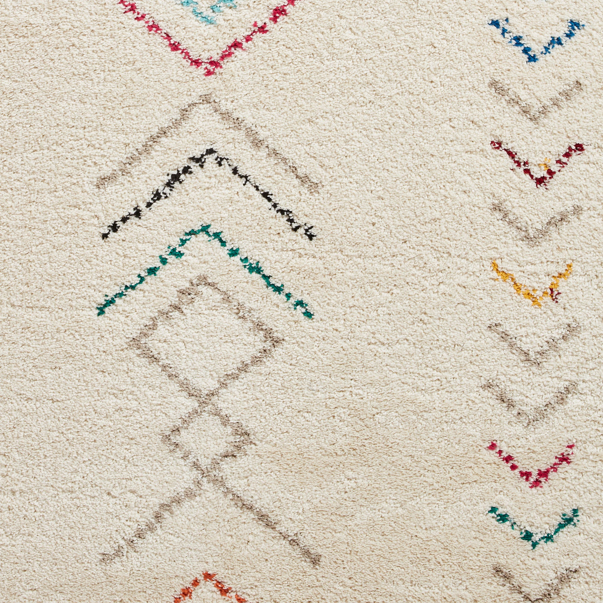 Edie Boho Multi Coloured Chevron Shaggy Rug