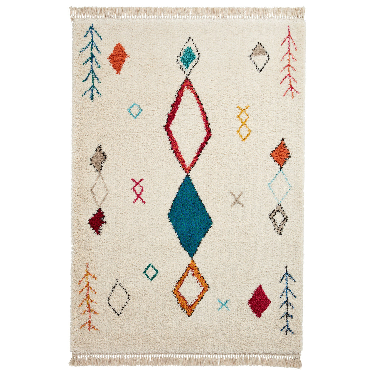 Edie Boho Multi Coloured Diamond Rug