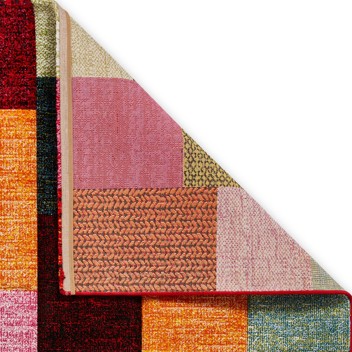 Brockton Cube Patterned Hand Carved Rug