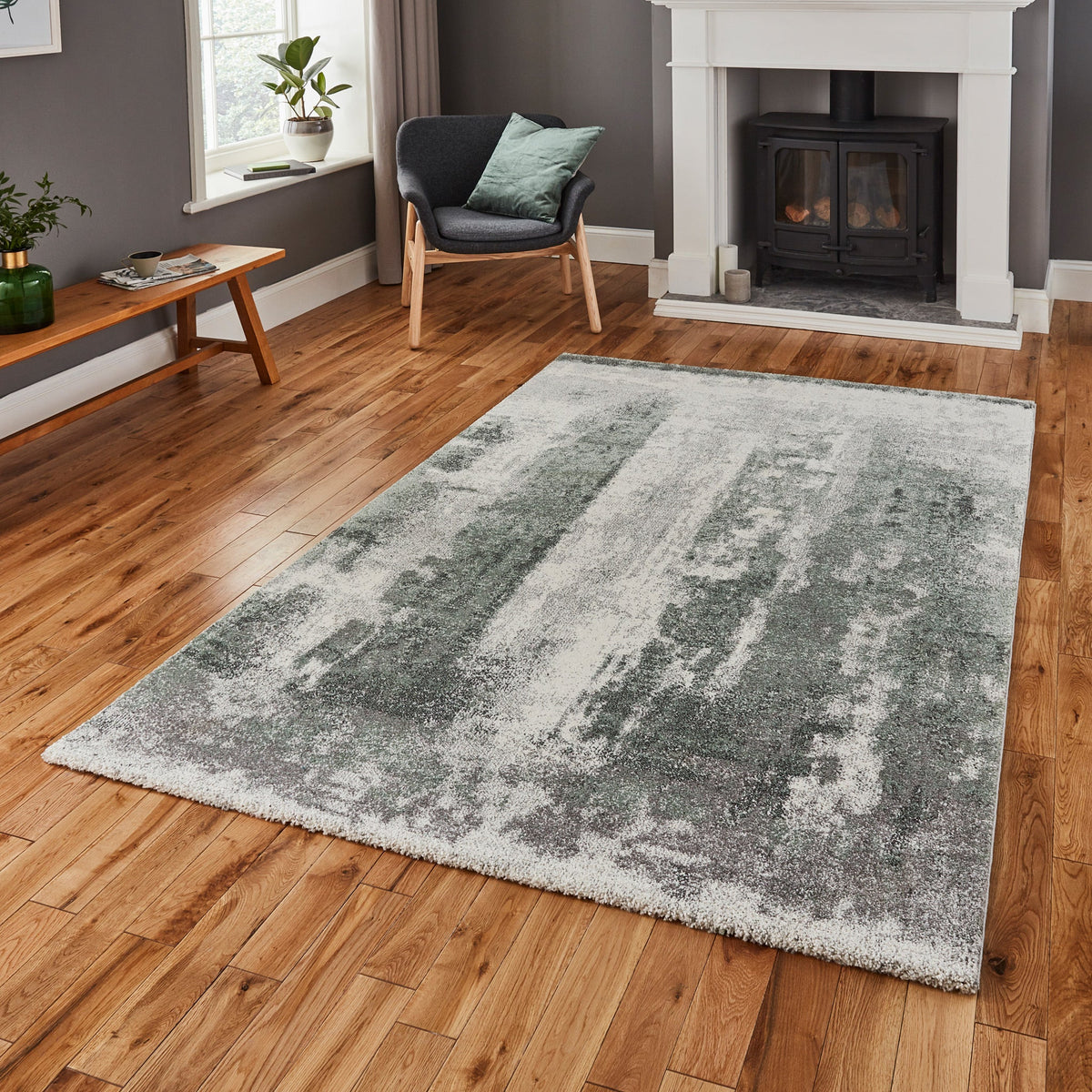 Brockton Abstract Patterned Hand Carved Rug