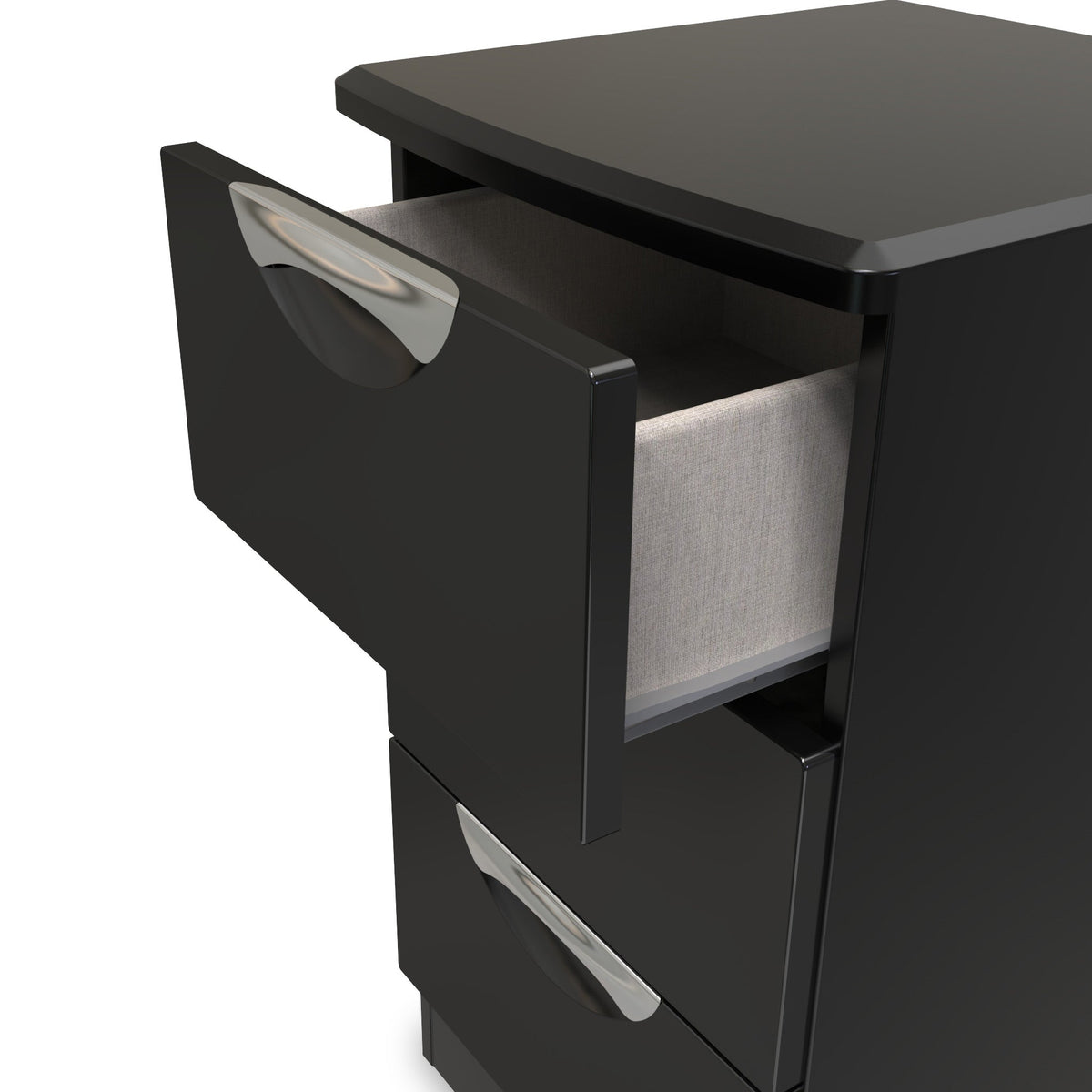 Beckett Gloss 3 Drawer Bedside Cabinet