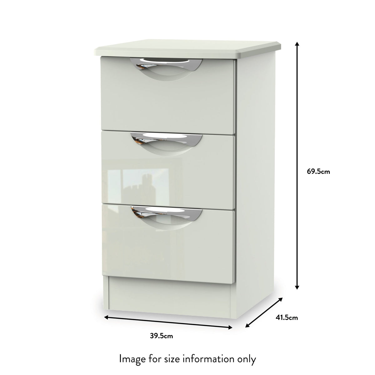 Beckett Gloss 3 Drawer Bedside Cabinet