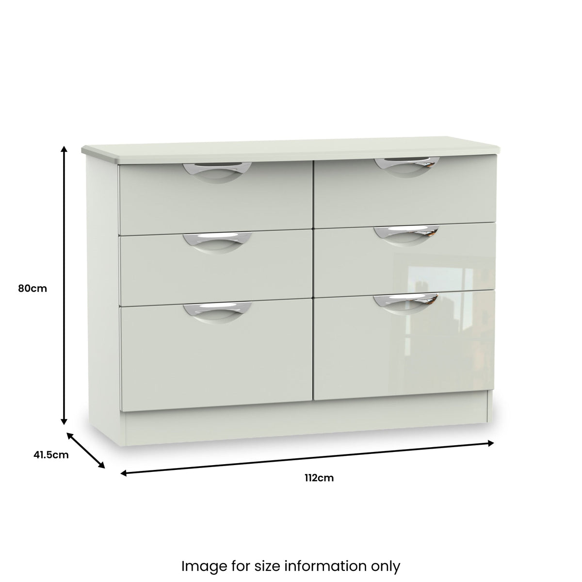 Beckett Gloss 6 Drawer Wide Chest