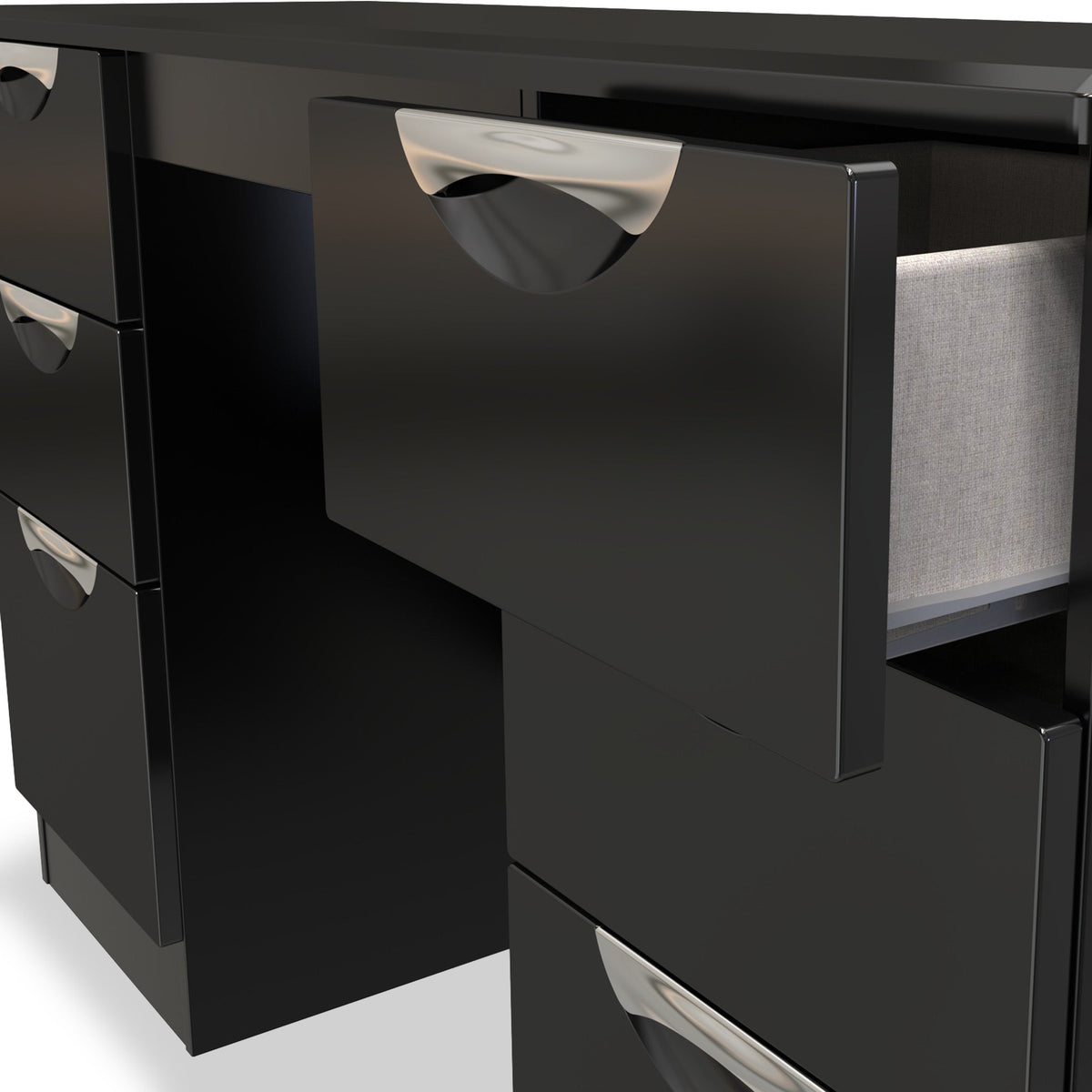 Beckett Gloss 6 Drawer Storage Desk