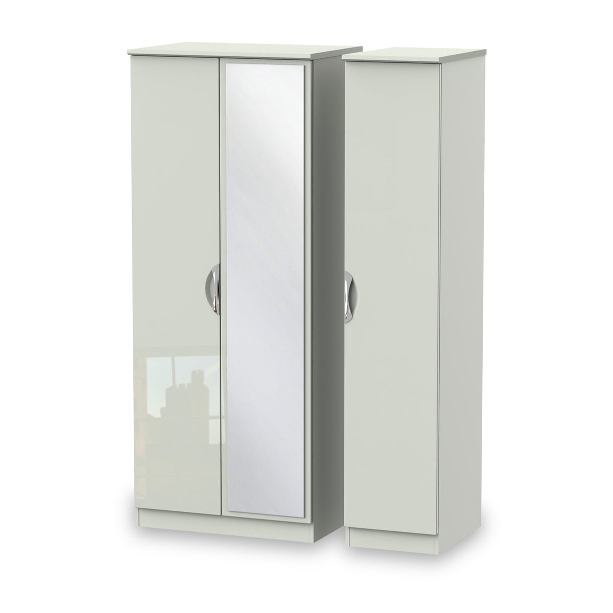 Beckett Gloss 3 Door Mirror Wardrobe