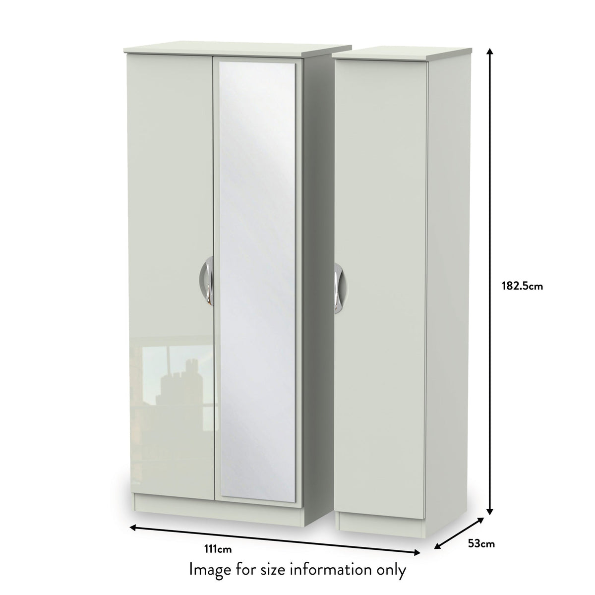 Beckett Gloss 3 Door Mirror Wardrobe