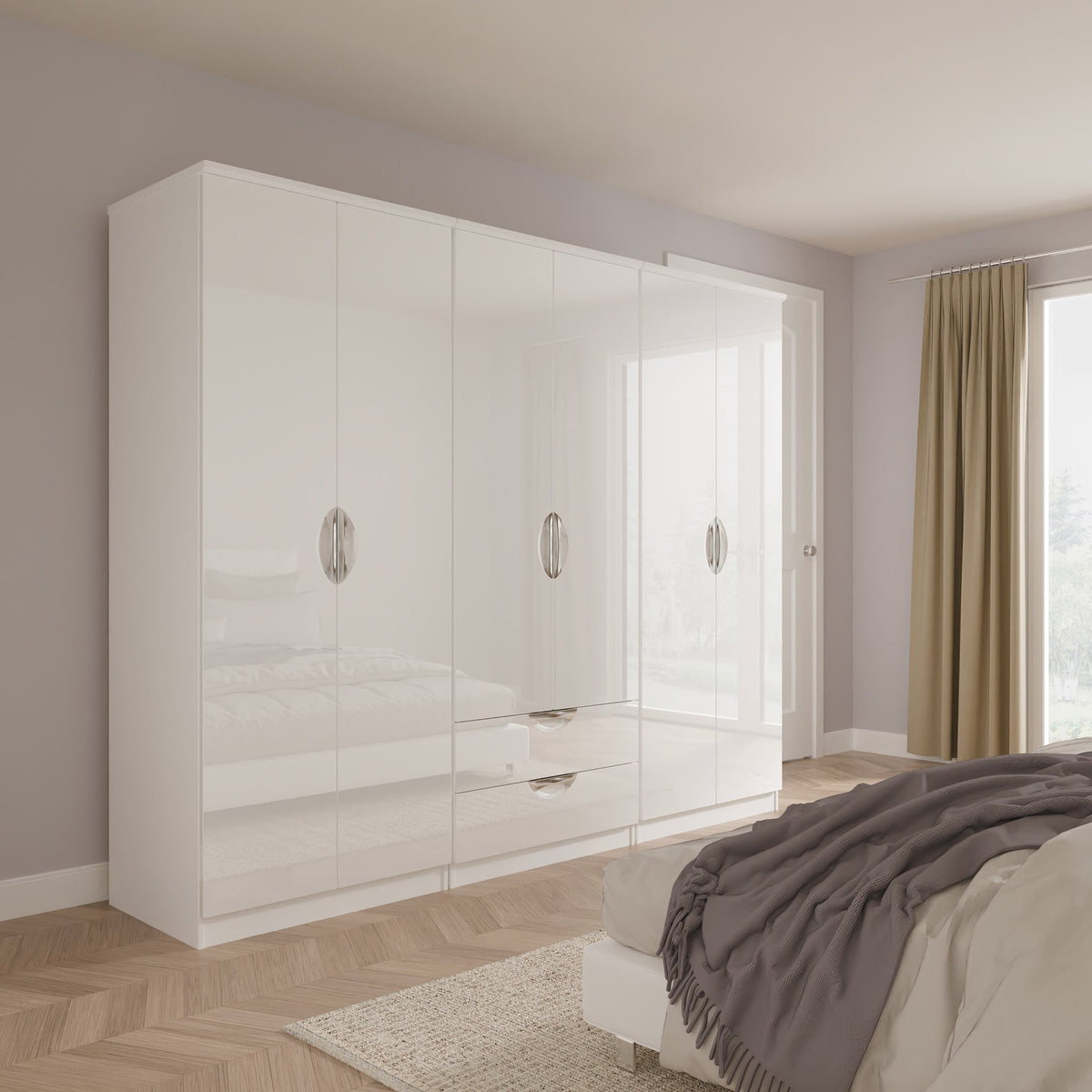 Becket 6 Door 2 Drawer Wardrobe