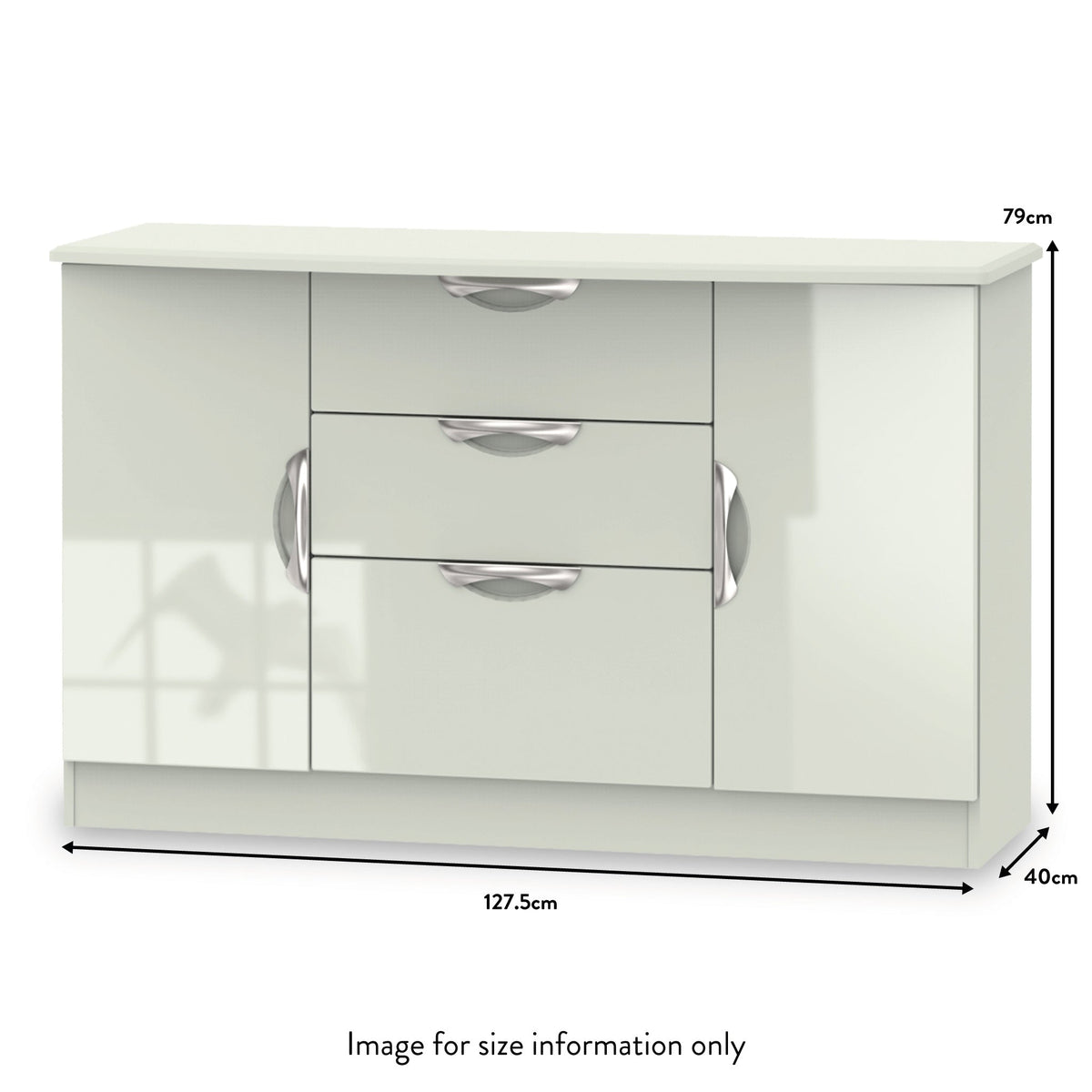 Beckett Gloss 2 Door 3 Drawer Sideboard