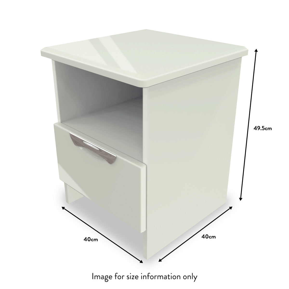 Beckett Gloss 1 Drawer with Open Shelf Lamp Table