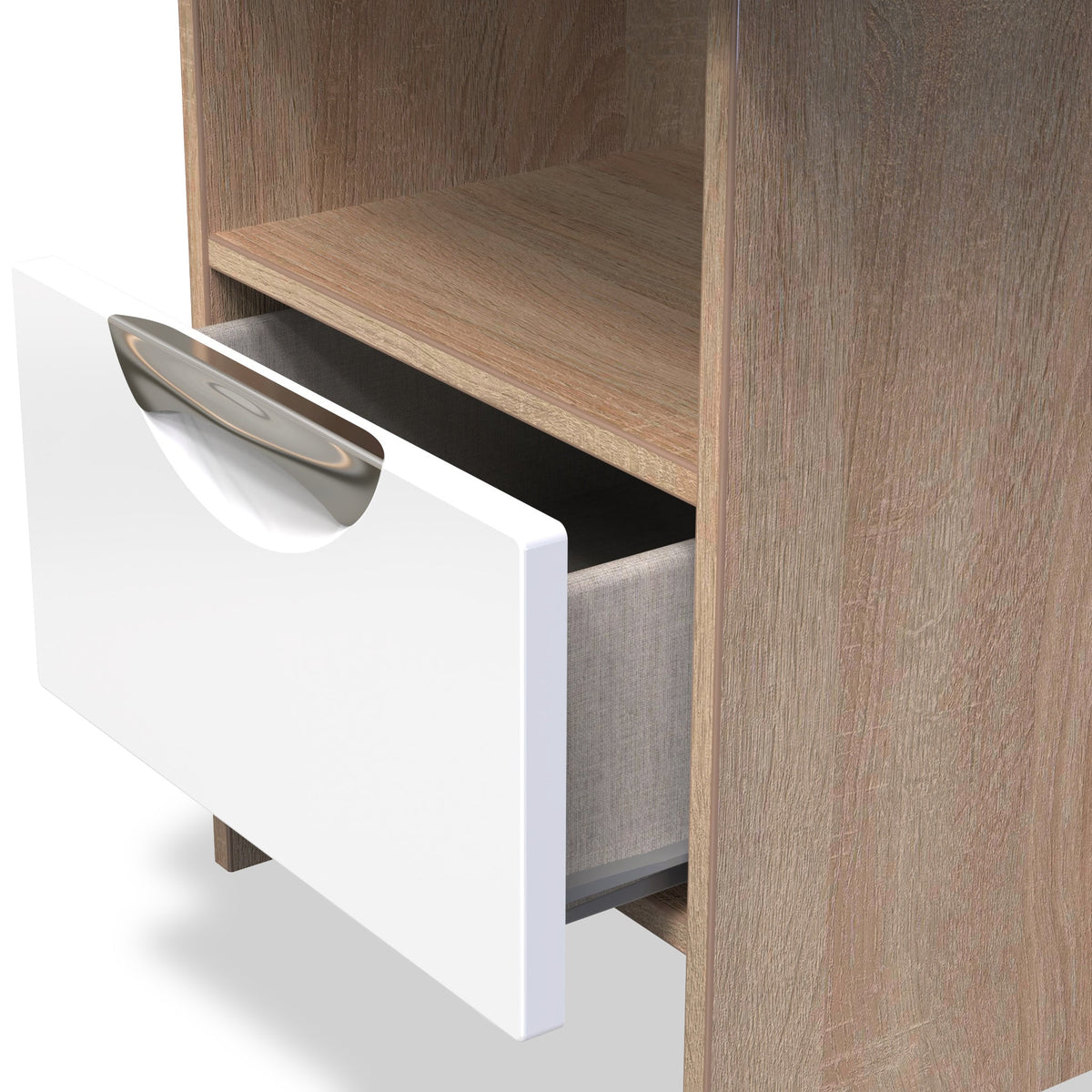Beckett Gloss 1 Drawer with Open Shelf Lamp Table