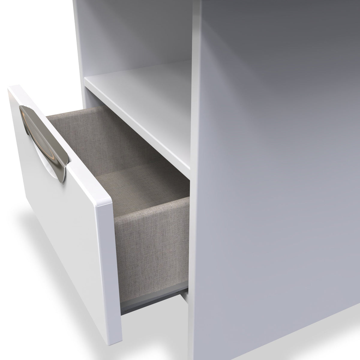 Beckett Gloss 1 Drawer with Open Shelf Lamp Table