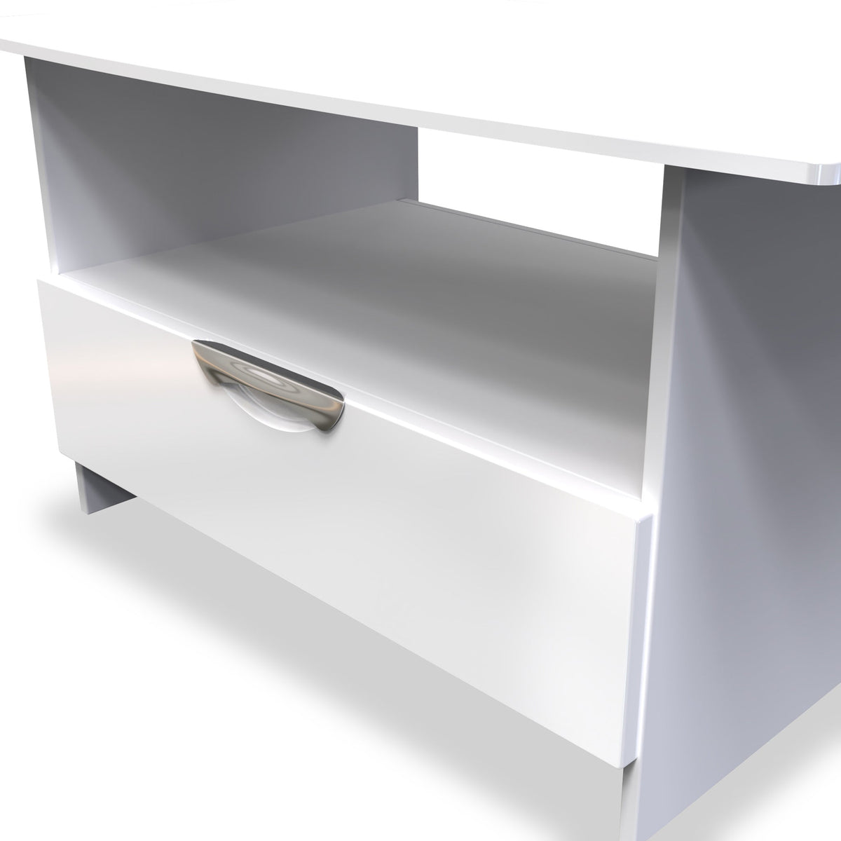 Beckett Gloss 1 Drawer with Open Shelf Coffee Table