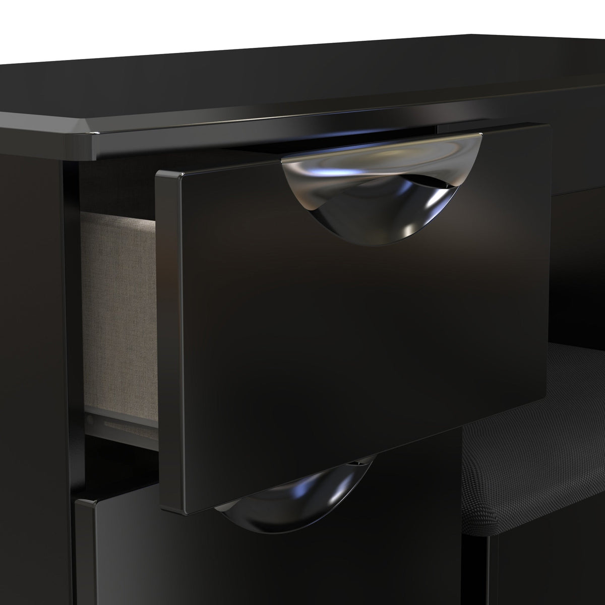 Beckett Gloss Dressing Table with Stool