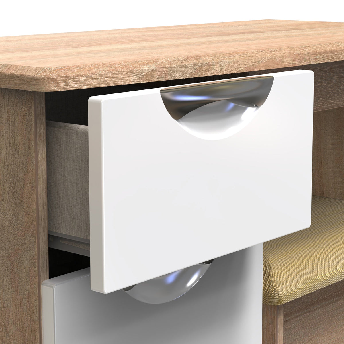 Beckett Gloss Dressing Table with Stool