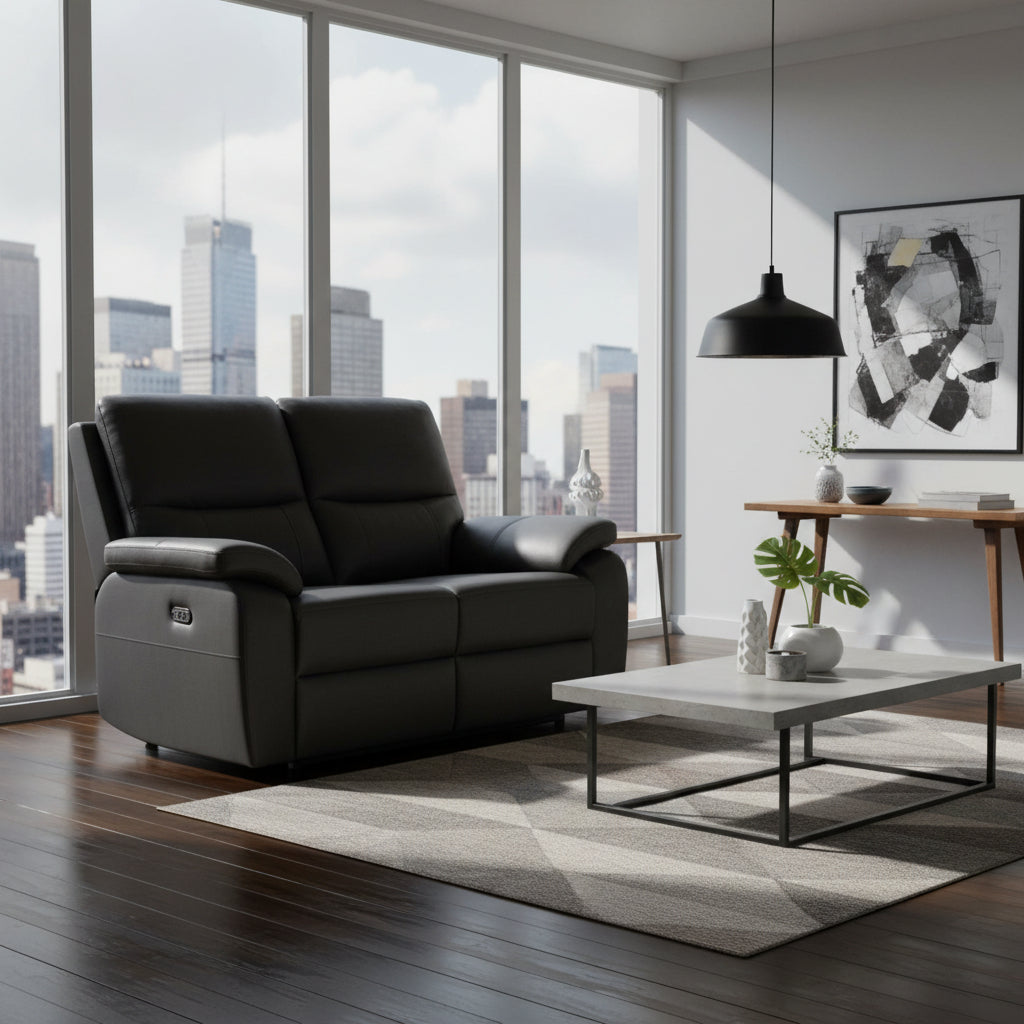 Oxley Leather 2 Seater Power Recliner