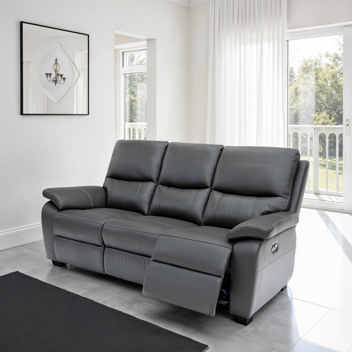 Oxley Leather 3 Seater Power Recliner