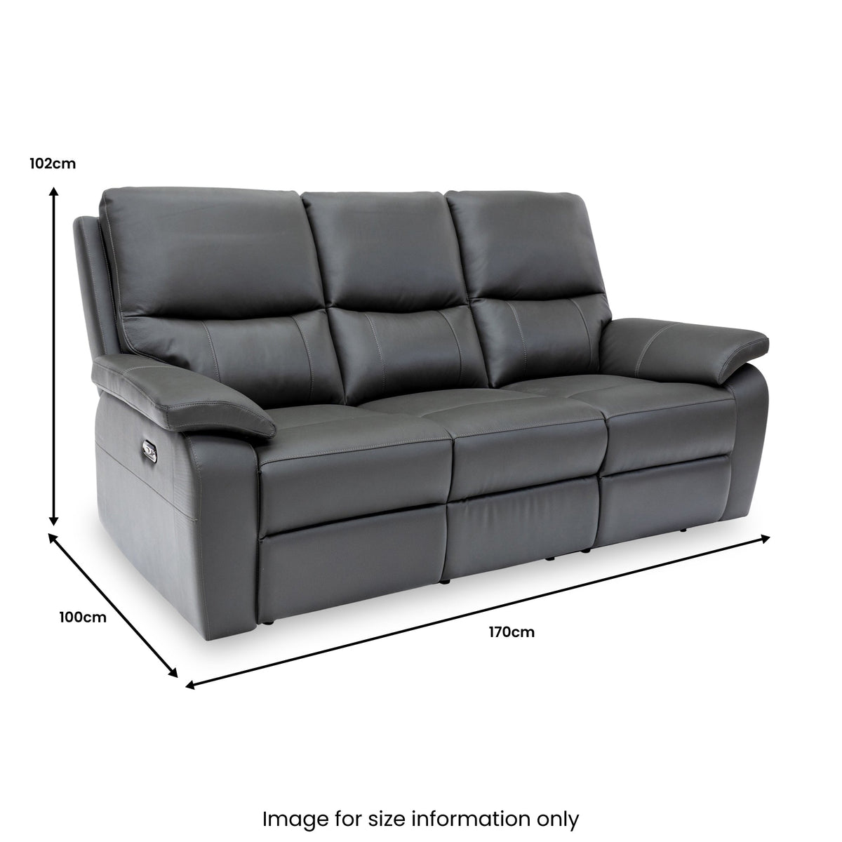 Oxley Leather 3 Seater Power Recliner