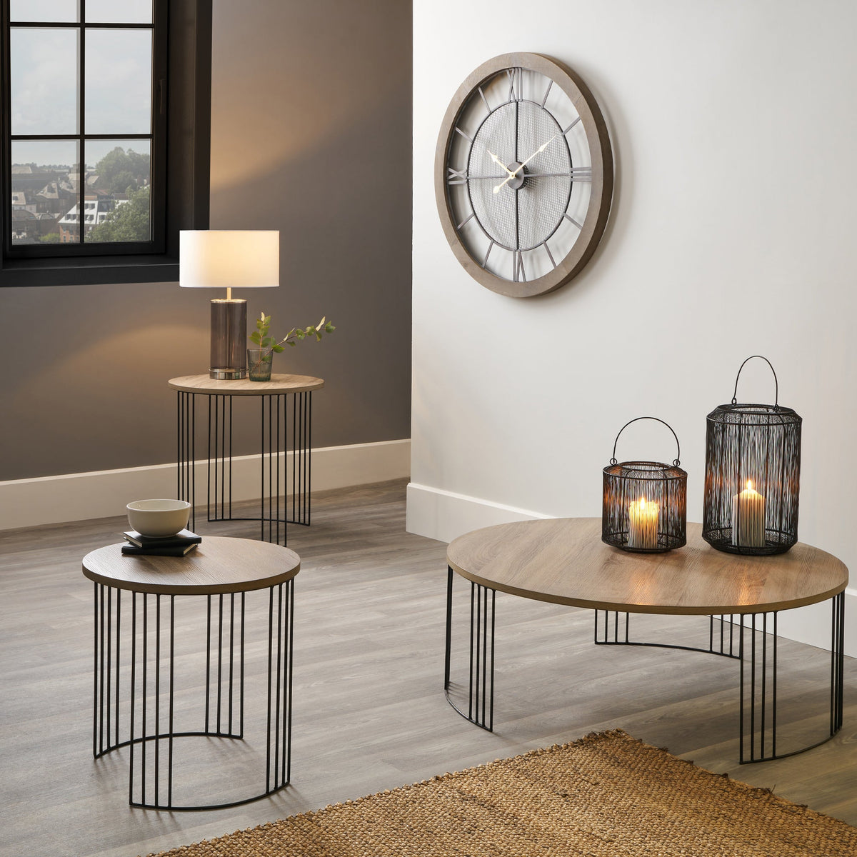 Atri Oak Wood Effect Nest of Tables