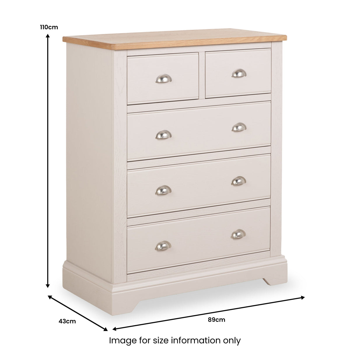 Fairford Pine and Oak 2 Over 3 Drawer Chest
