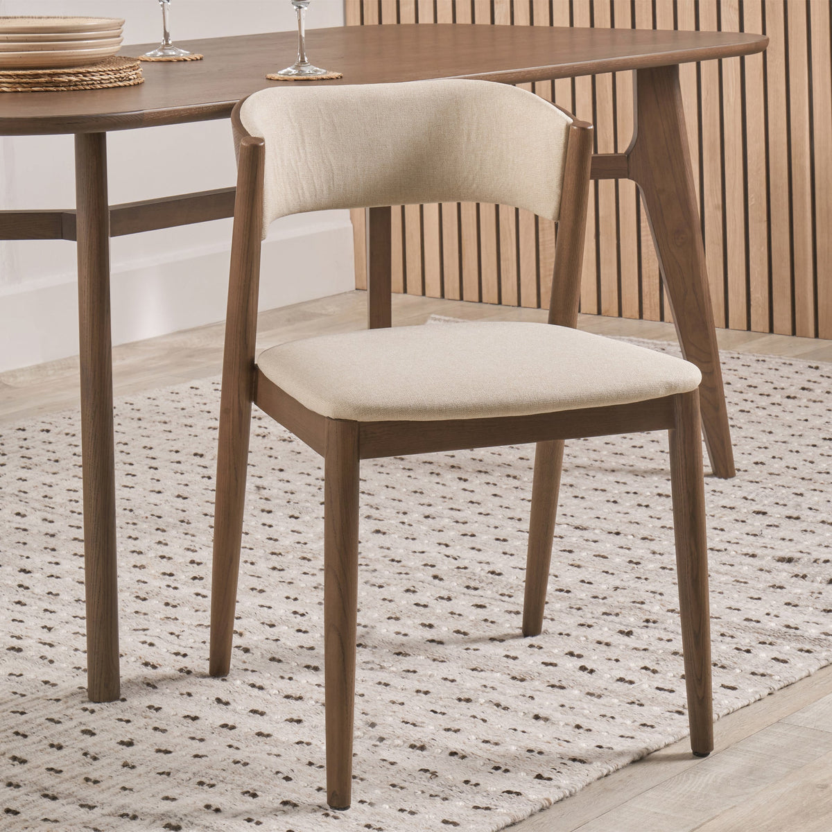 Elias Dark Ash Curved Back Dining Chair
