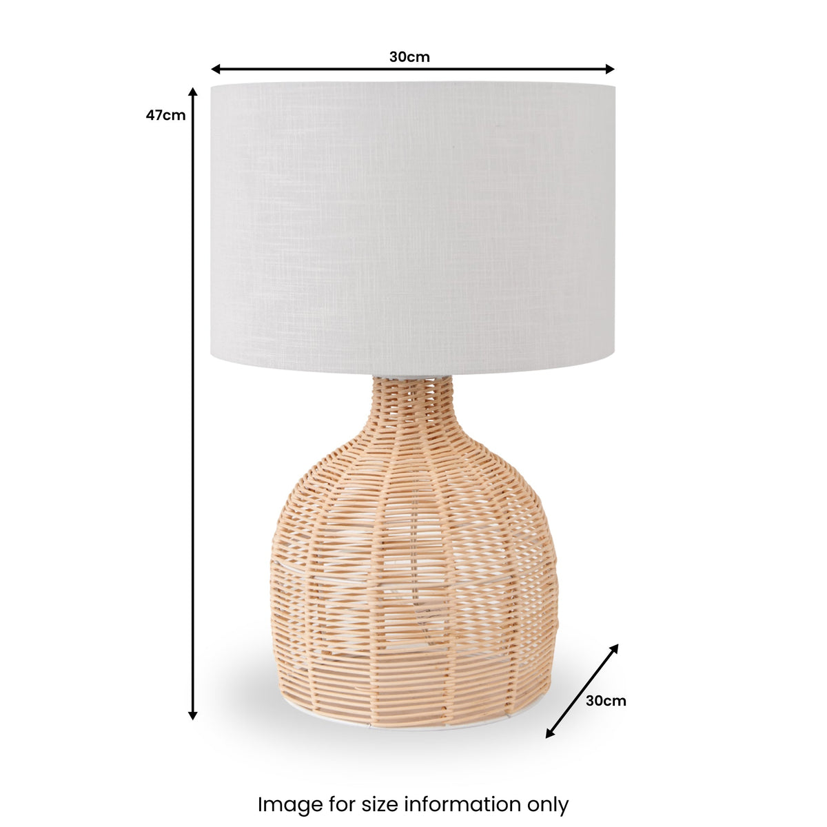 Caswell Natural Rattan Cloche Table Lamp