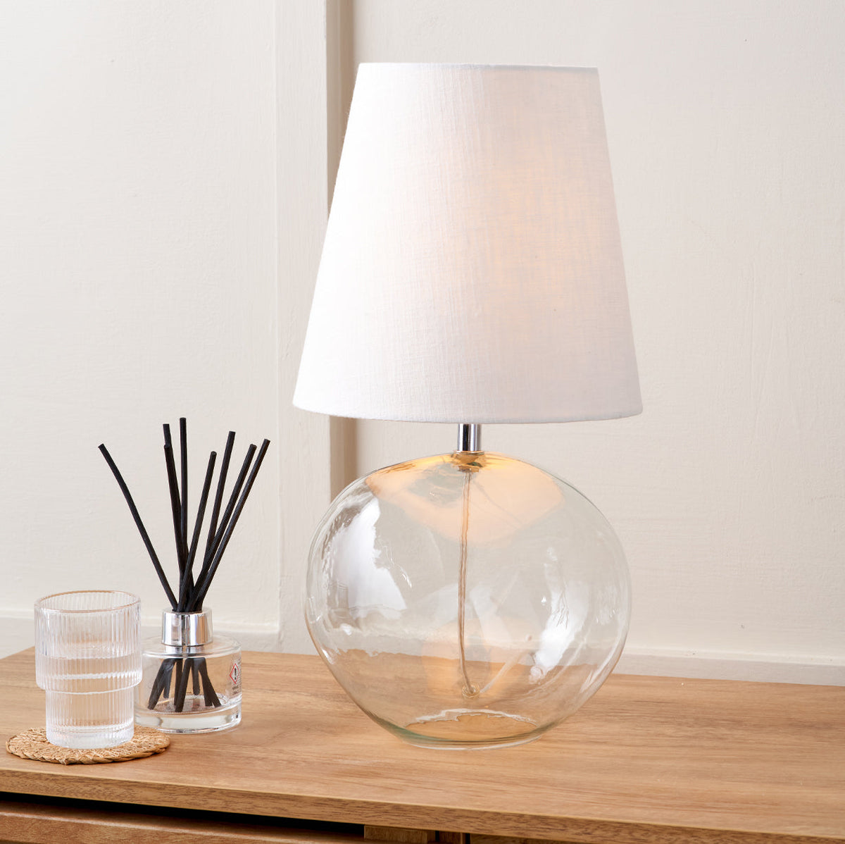 Hallie Clear Glass Table Lamp