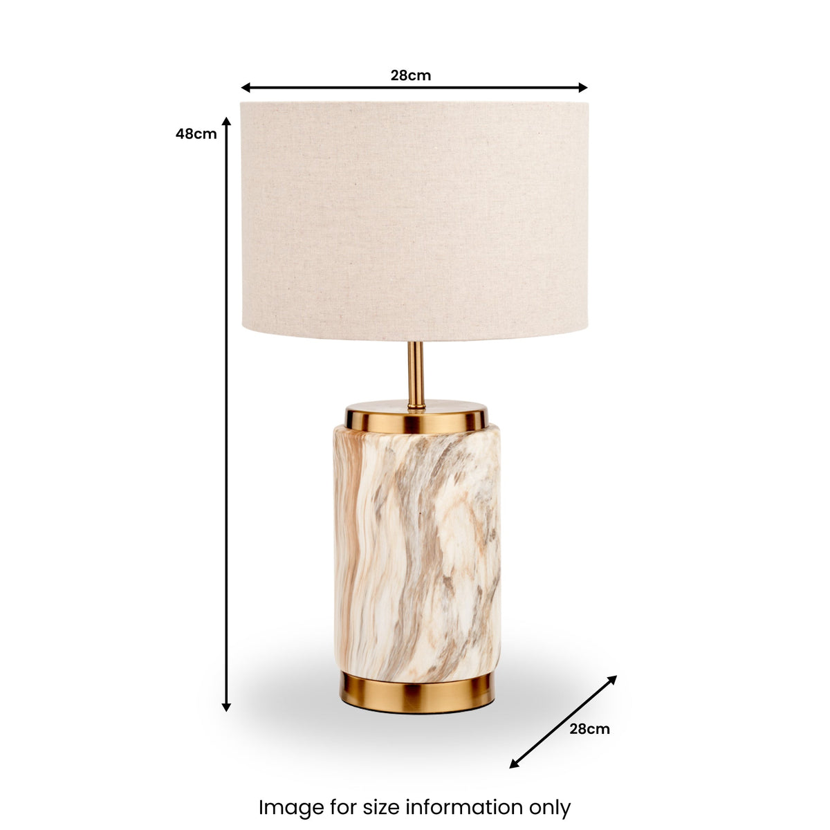 Carrara Stone Effect Ceramic Table Lamp