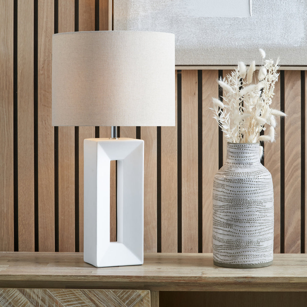 Block Ceramic Tall Table Lamp