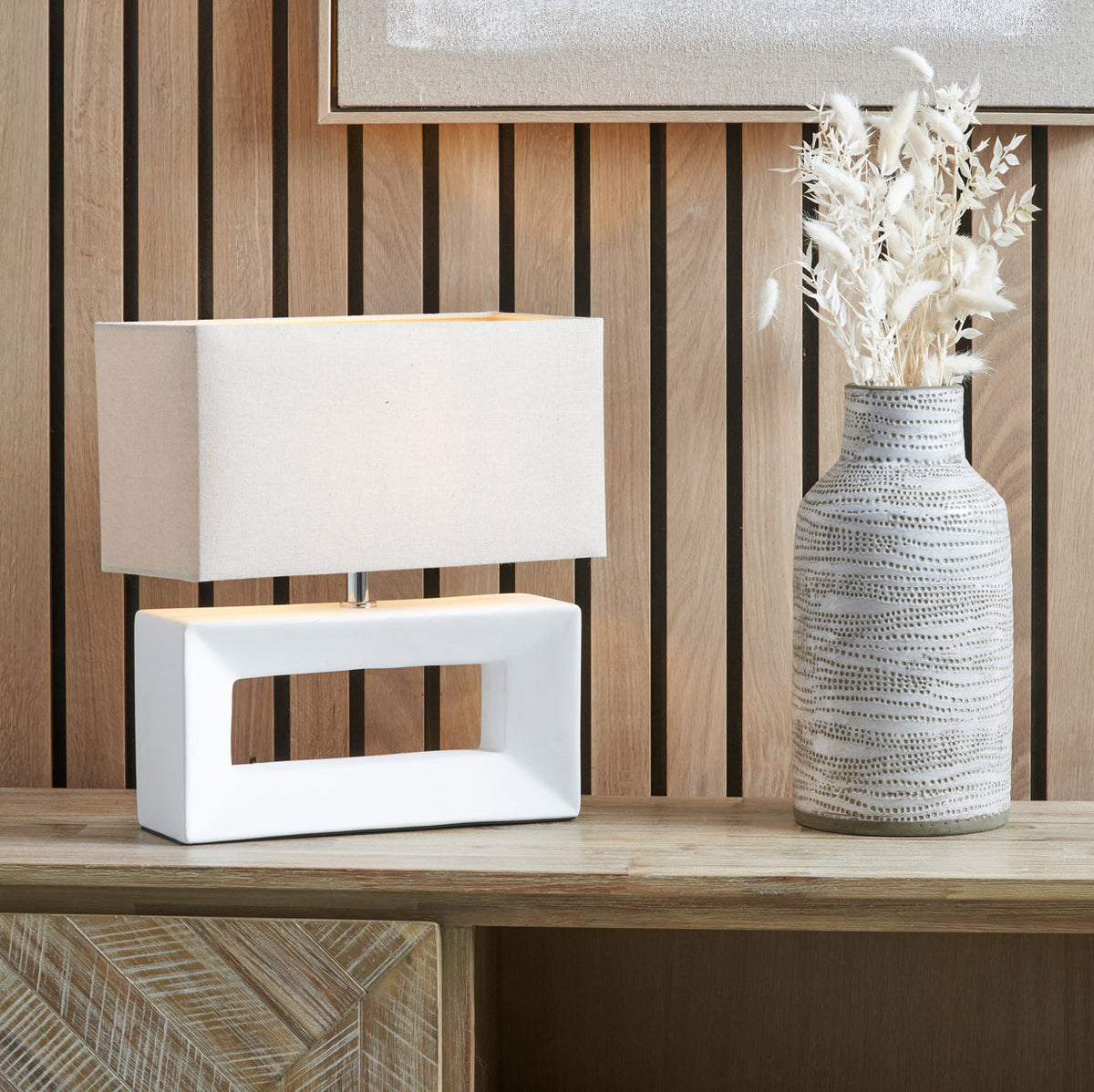 Block Ceramic Table Lamp