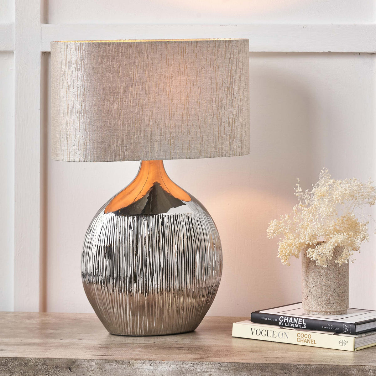 Gemini Etched Ceramic Table Lamp