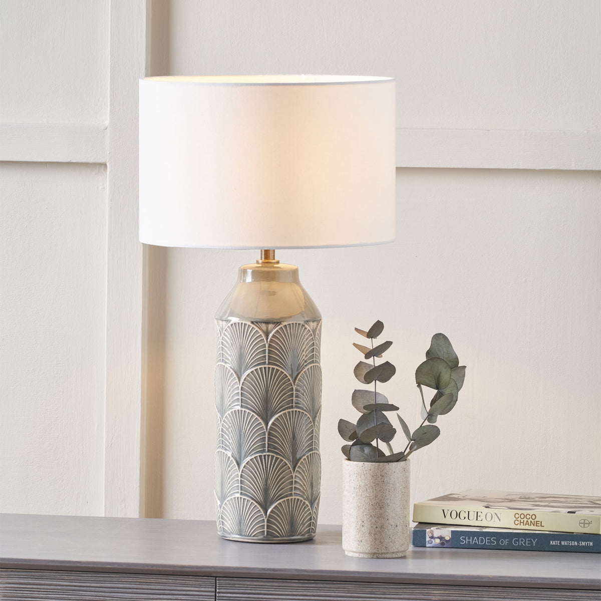 Bethan Embossed Ceramic Table Lamp