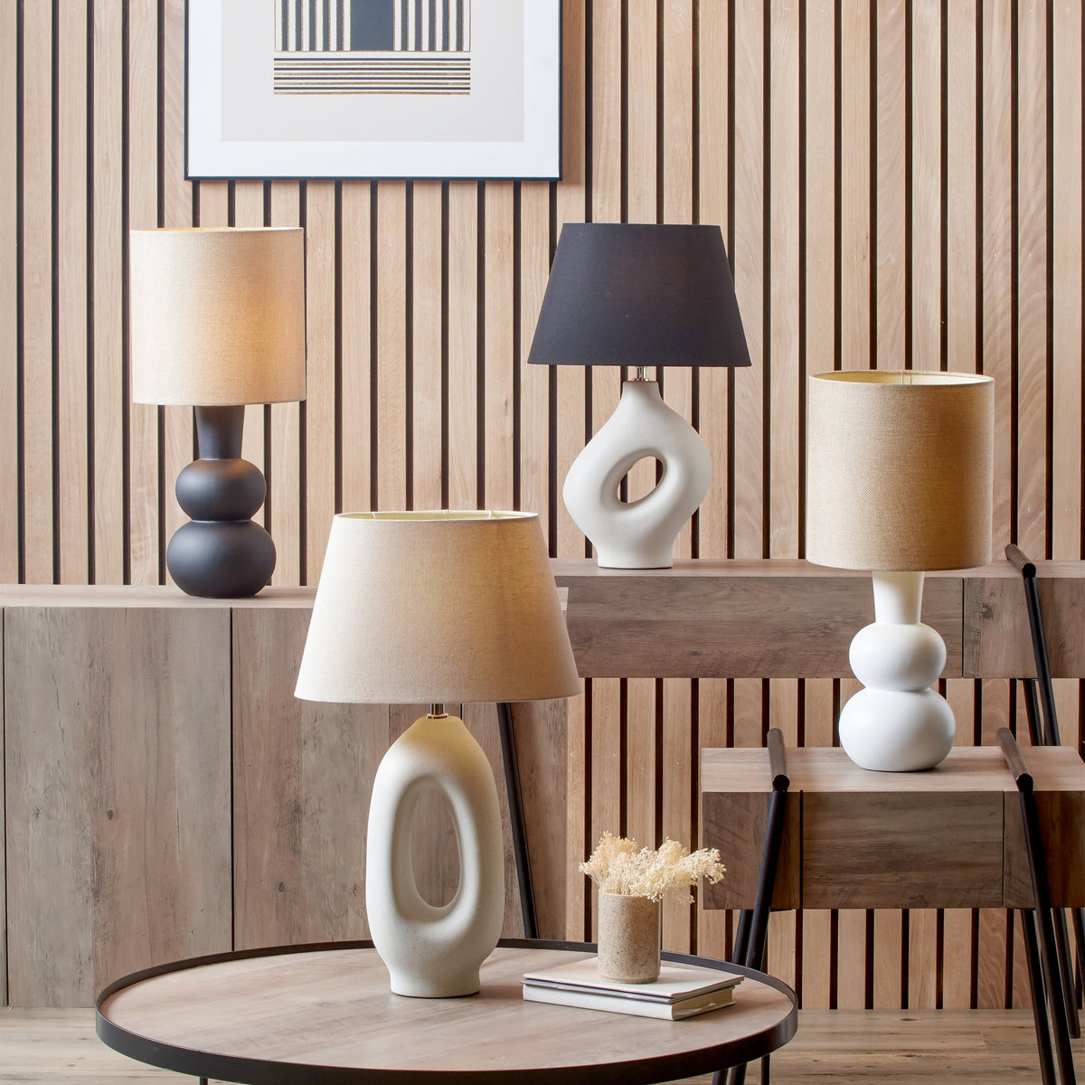 Aaliyah Curved Bottle Ceramic Table Lamp