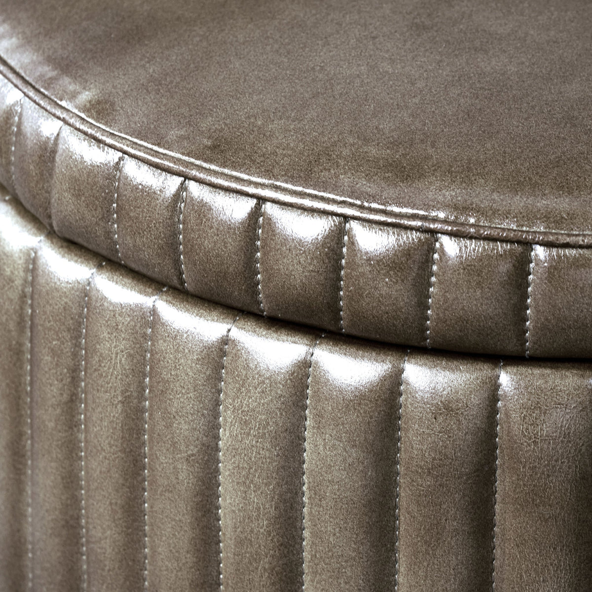 Alessandro Leather Storage Pouffe