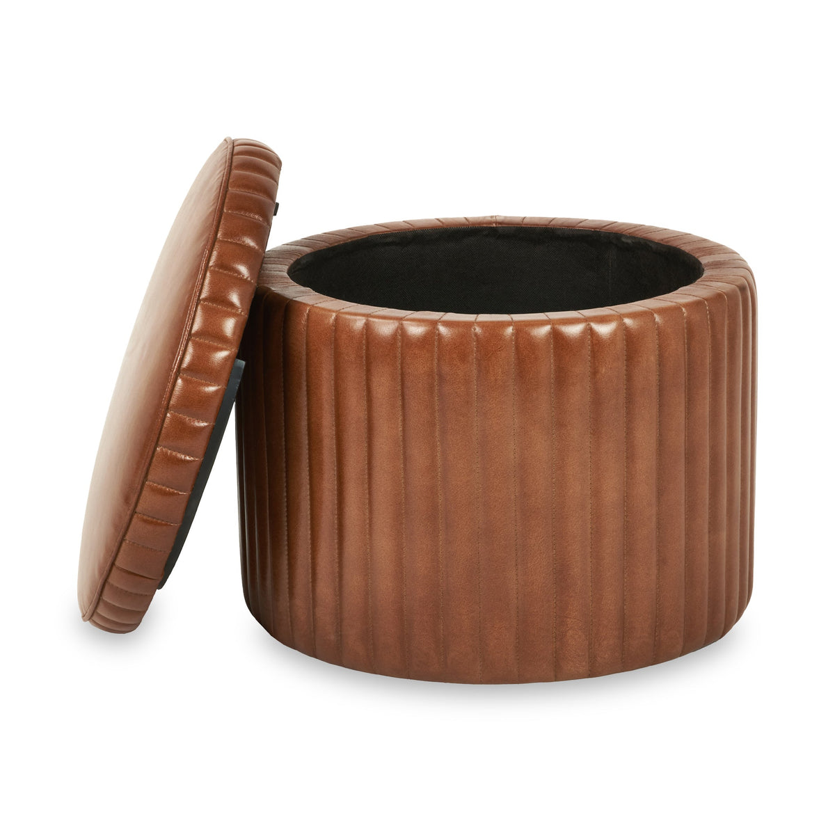 Alessandro Leather Storage Pouffe
