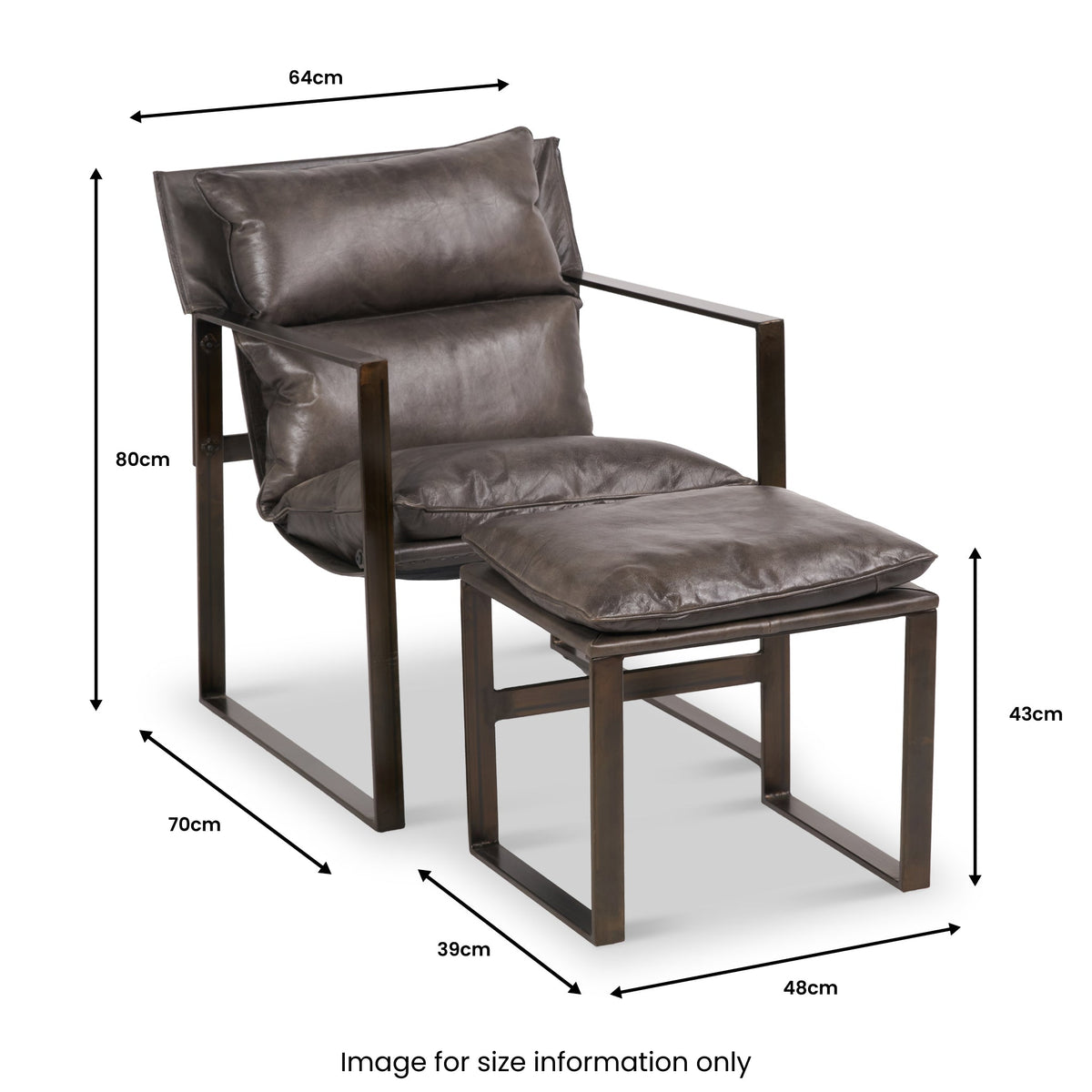 Nico Leather Accent Chair & Footstool