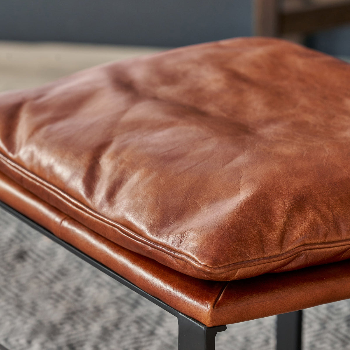 Nico Leather Accent Chair & Footstool