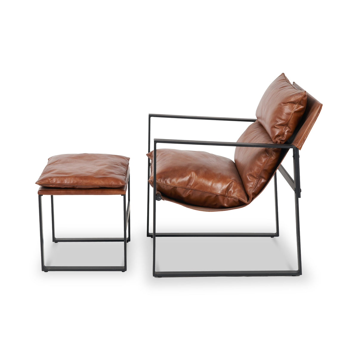 Nico Leather Accent Chair & Footstool