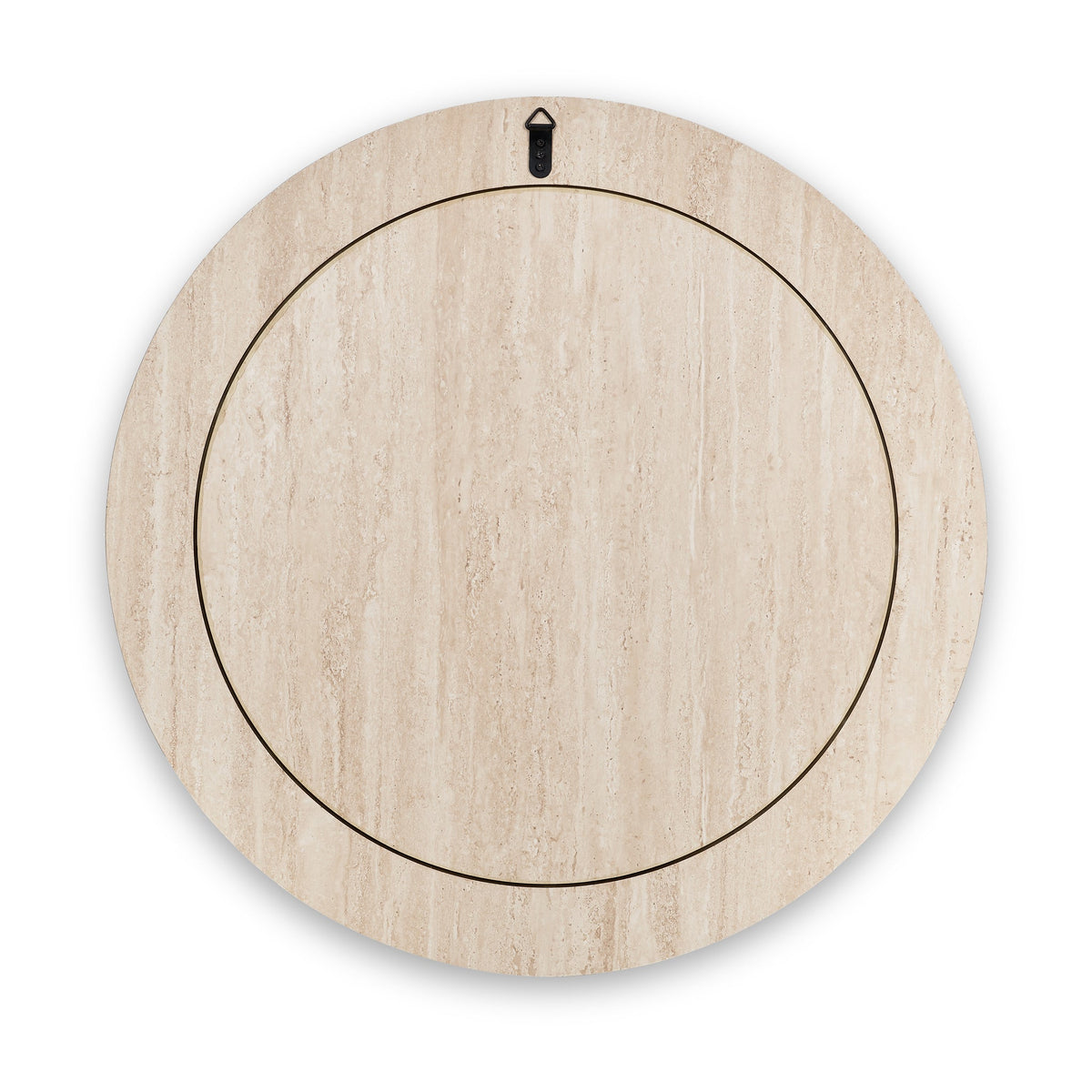 Travertine Effect Round Wall Mirror