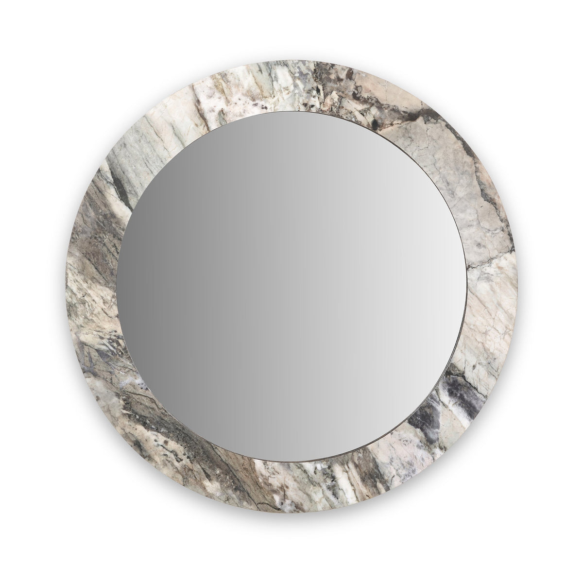 Jade Marble Effect Round Wall Mirror