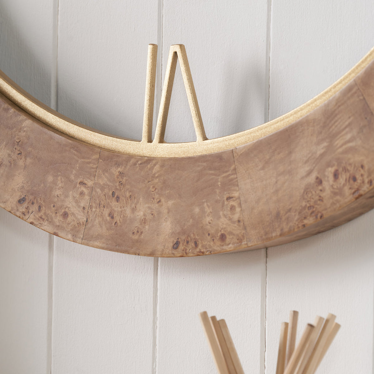 Newborough Burr Wood Effect Wall Clock