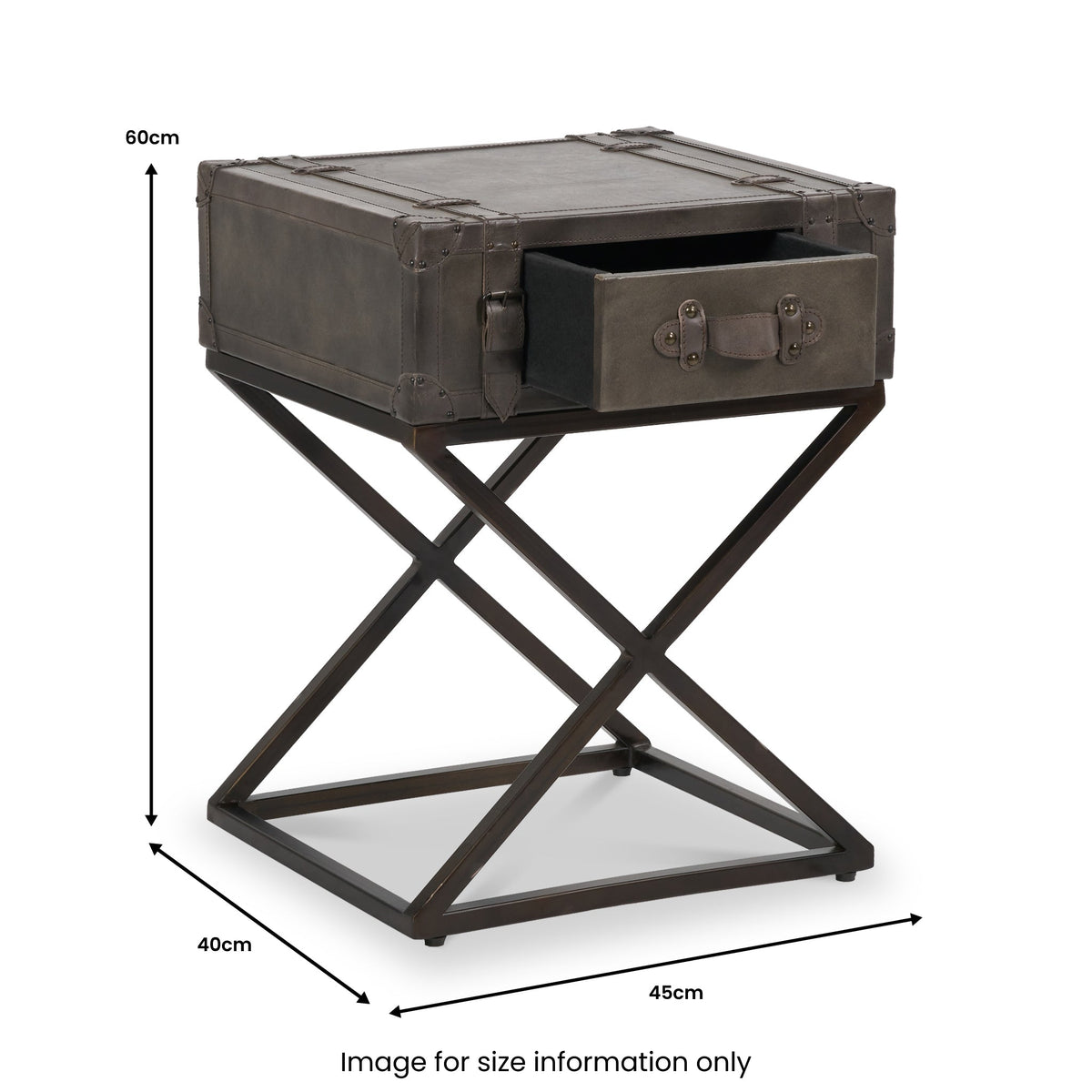 Adriano Leather Side Table