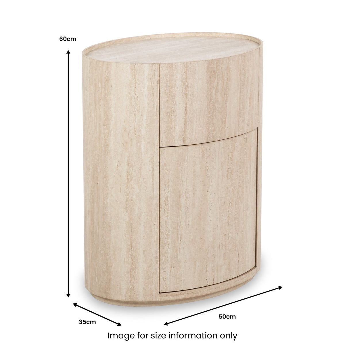 Tivoli Travertine Effect 1 Drawer Bedside Table