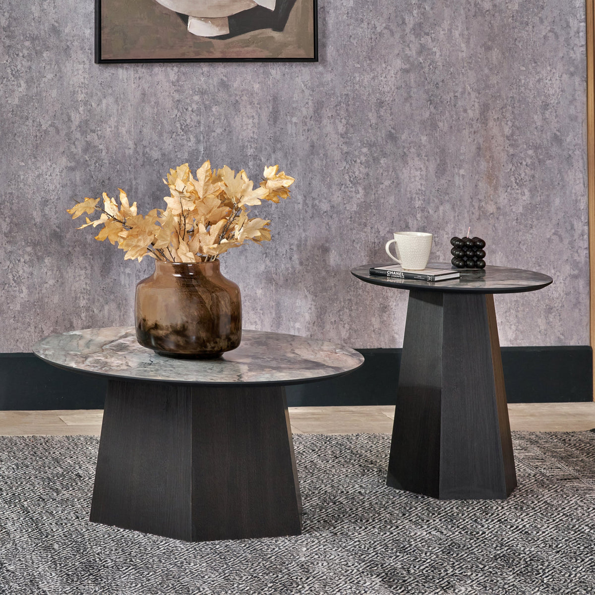 Myana Marble Effect Side Table
