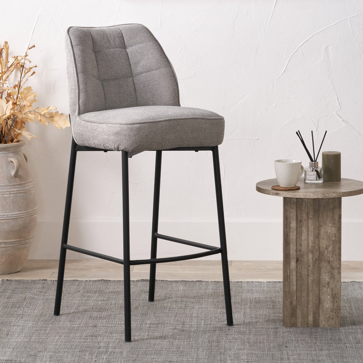 Enya Quilted Back Bar Stool