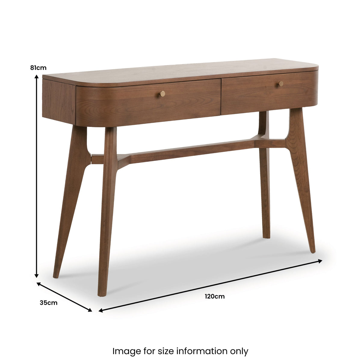 Elias Dark Ash 2 Drawer Console Table